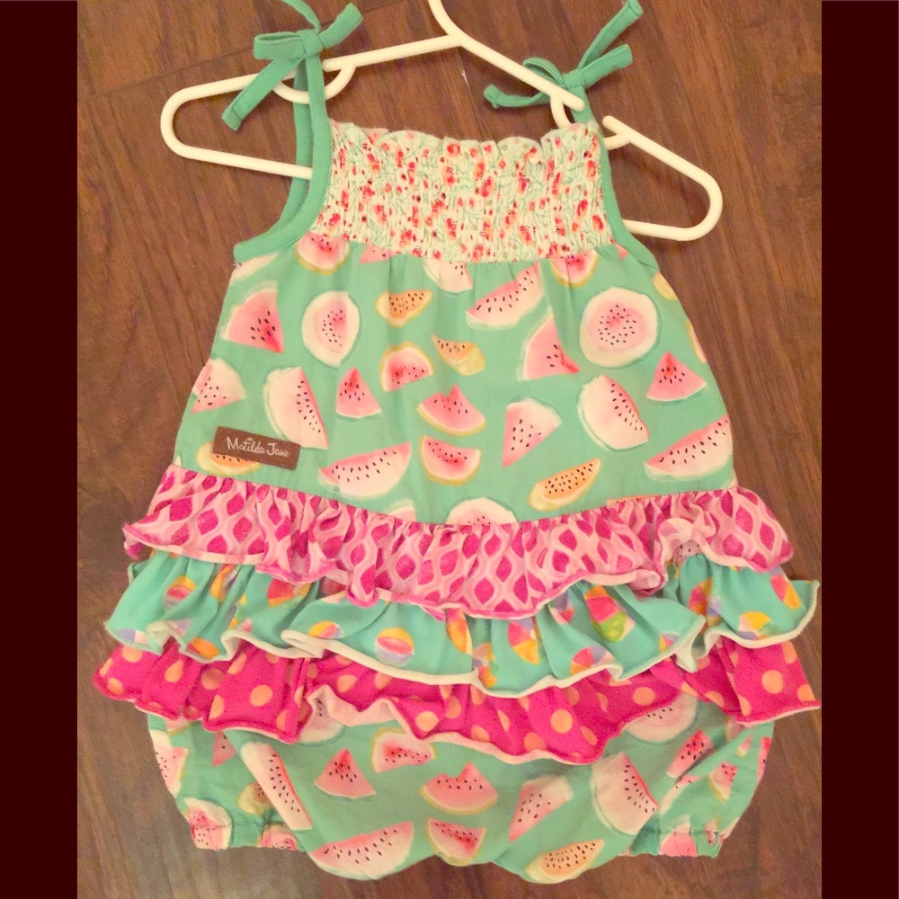 Matilda Jane fruit salad romper baby girls